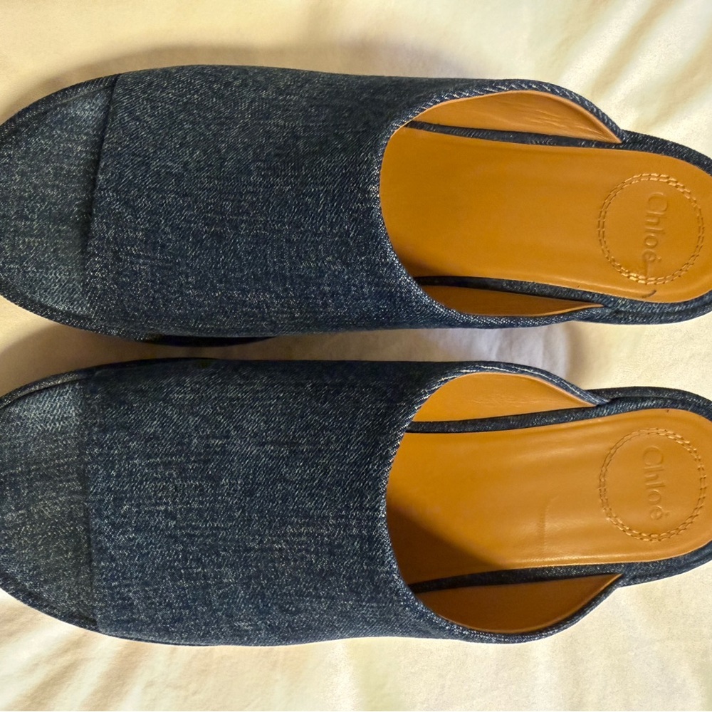 Chloe Blue and Tan Platform Shoes